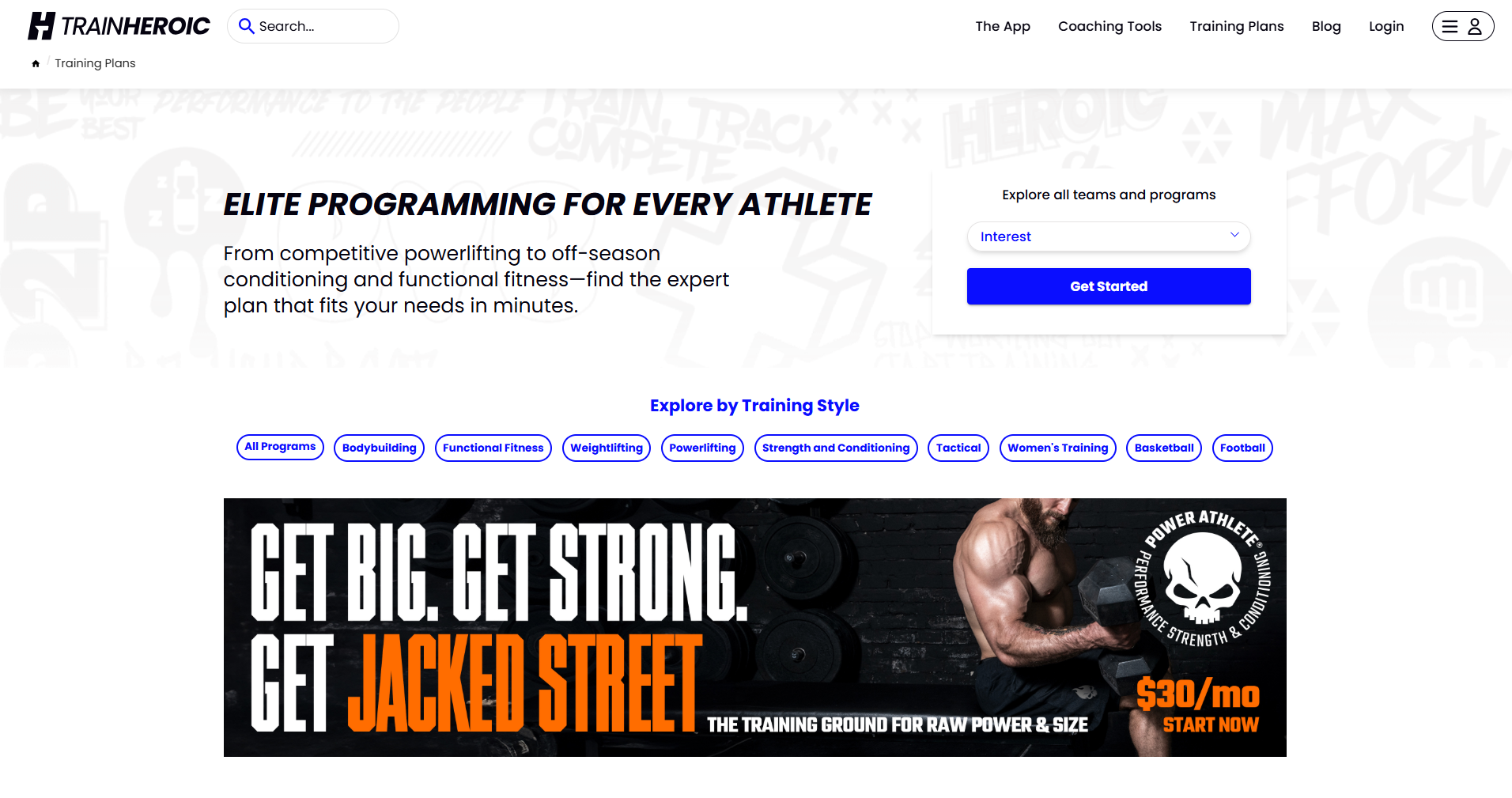 TrainHeroic logo, team training software for sports and strength coaches