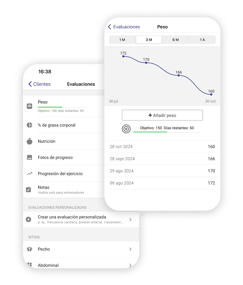 Software para crear entrenamientos: vista del planificador de entrenamientos